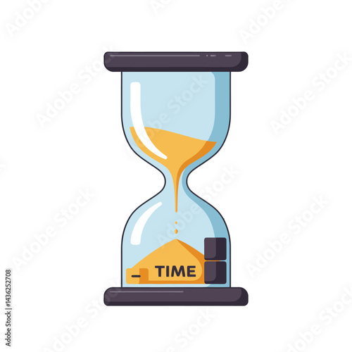 Pixel Art Hourglass With Sand And Time Display