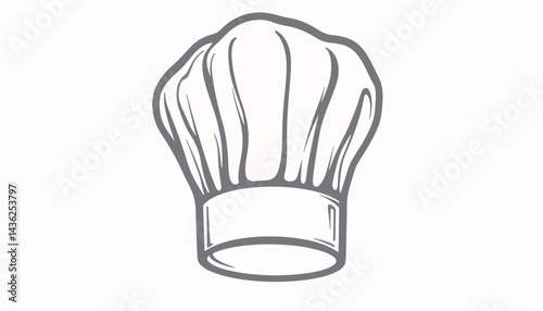 Classic chef hat illustration on white background, culinary symbol