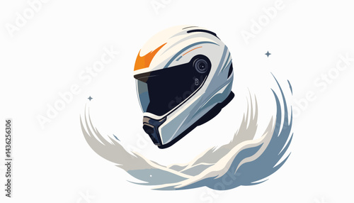 Futuristic helmet design with dynamic air currents, innovation