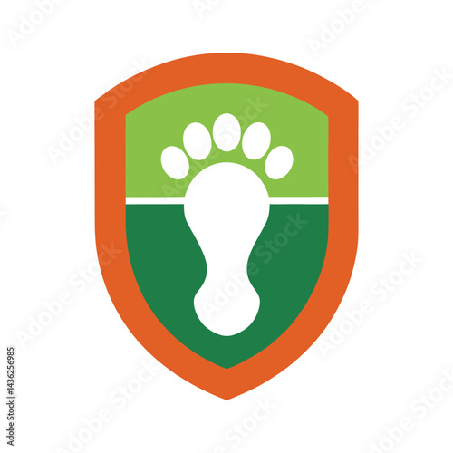 Footprint Emblem Minimal Vector Icon Illustration