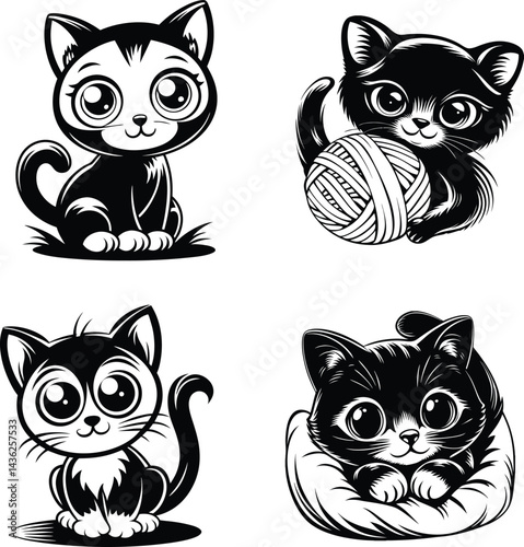 Cute Black Cat Bundle 