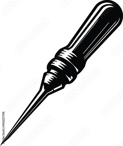 Awl Silhouette Vector Symbol of a Precision Tool