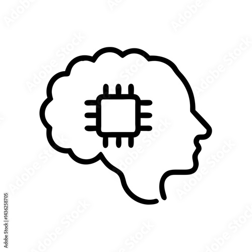 AI icon, brain chip, artificial intelligence, neural network, brain technology, AI brain, digital brain, smart chip, machine learning, neural processor, futuristic technology, innovation icon, technol