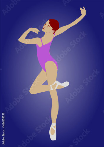 colorful illustration of aballet dancer in action