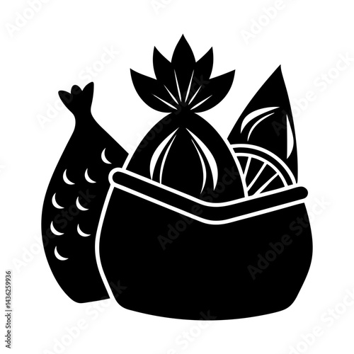 Reusable Food Wraps silhouette vector