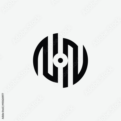 314 letter logo shape geometric math educational learning round circle ellipse negative space N N