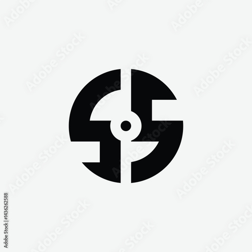319 letter logo shape geometric math educational learning round circle ellipse negative space S S