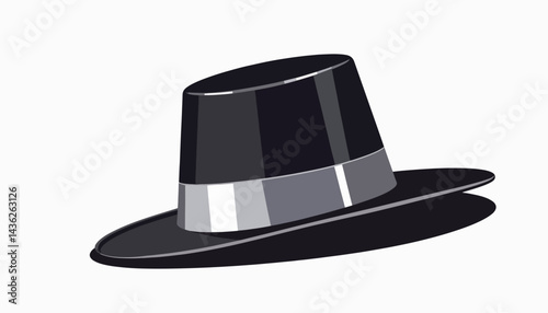 Sleek marching band hat illustration on white background, musical fashion