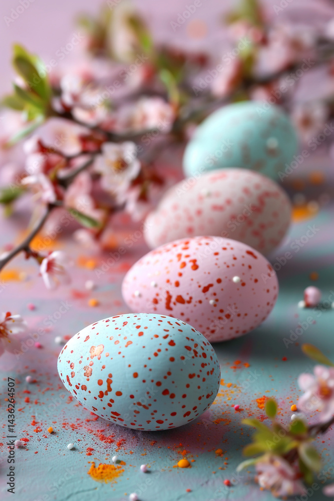 Fototapeta premium red easter eggs