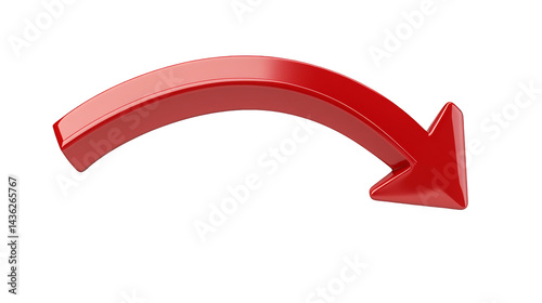 Red Curved Arrow Pointing Downward