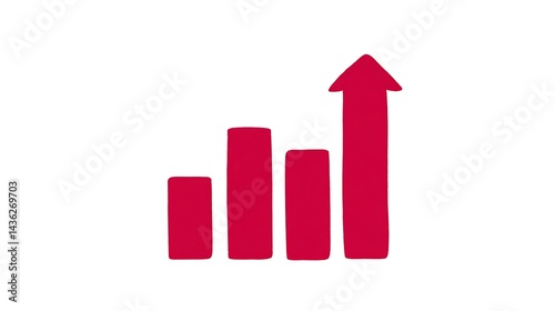 Red bar graph showing upward trend, indicating growth or progress Free Download Red bar graph showing upward trend, indicating growth or progress - GFXLoad