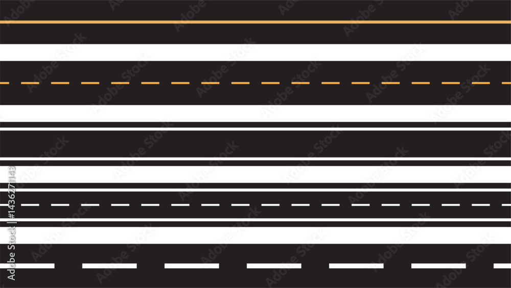 Roads vector design horizontal road with dashed line Roads vector design horizontal road with dashed line