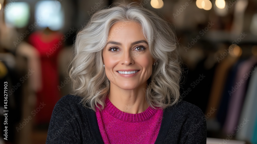 Personalized clothing advice in a stylish boutique with elegant garments on display