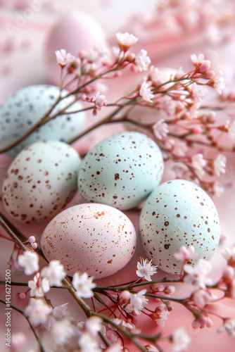 easter eggs on a branch 
