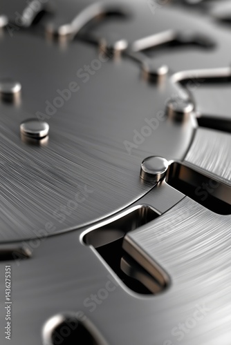 Obraz na płótnie Close-up view of radial brushed aluminum texture showing shiny polished silver metal and smooth reflective stainless steel surface details w salonie