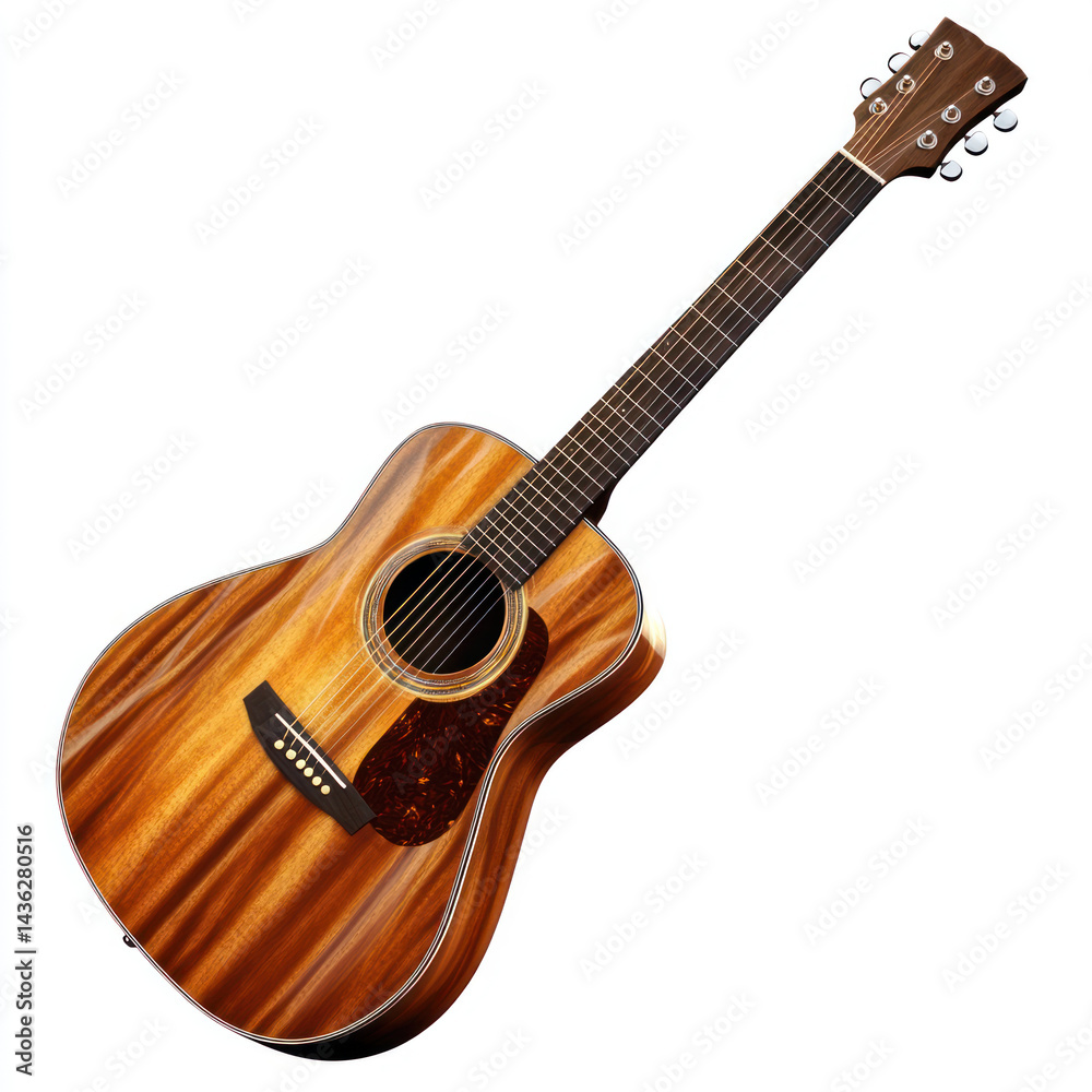 Fototapeta premium acoustic guitar isolated on white