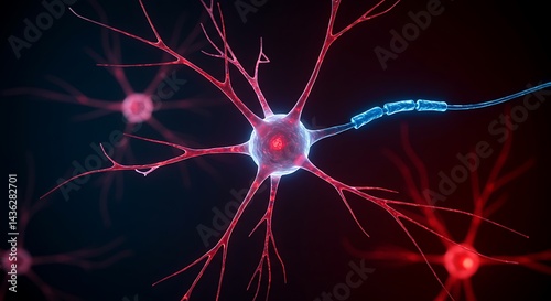 Detailed microscopic view of interconnected neural network illustration
