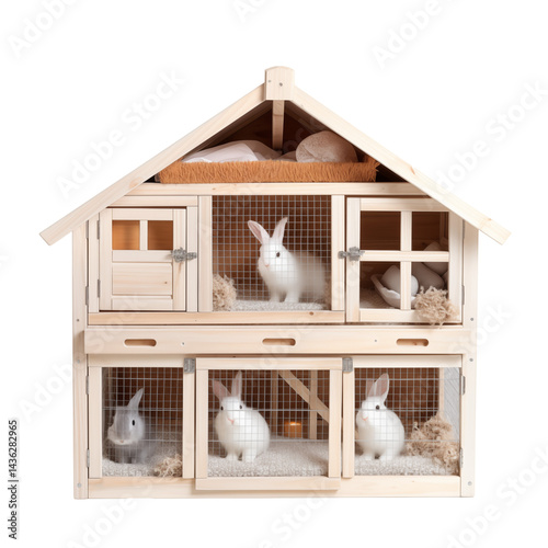 luxurious indoor rabbit hutch transparent background