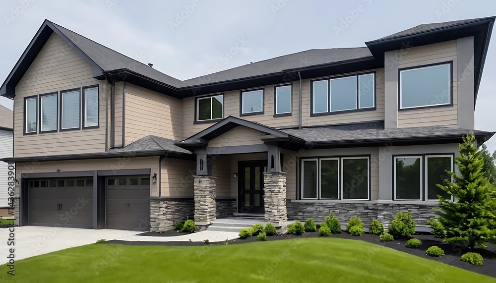 Fototapeta premium Close-Up Architecture Photography of Modern Real Estate House
