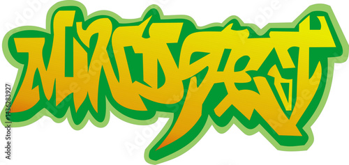 Mindset Bold Urban Graffiti Logo in Green and Yellow