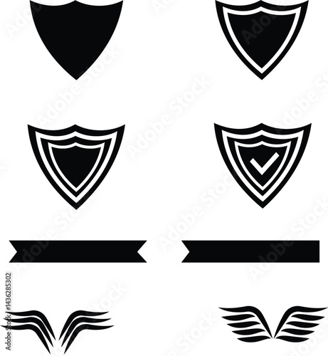 heraldic shield set