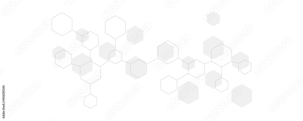 Abstract light gray geometric hexagon pattern. Creative medical science and technology background design. Abstract light gray geometric hexagon pattern. Creative medical science and technology background design.