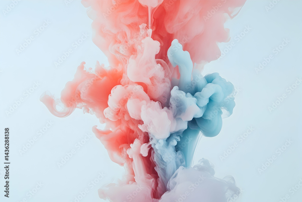 Fototapeta premium Ink Cloud Mixing in Water Abstract Background