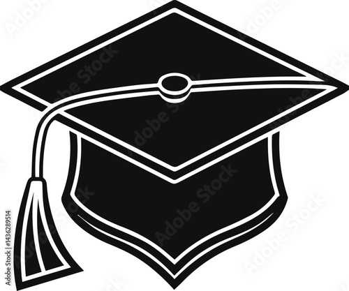 graduation cap silhouette vector illustration