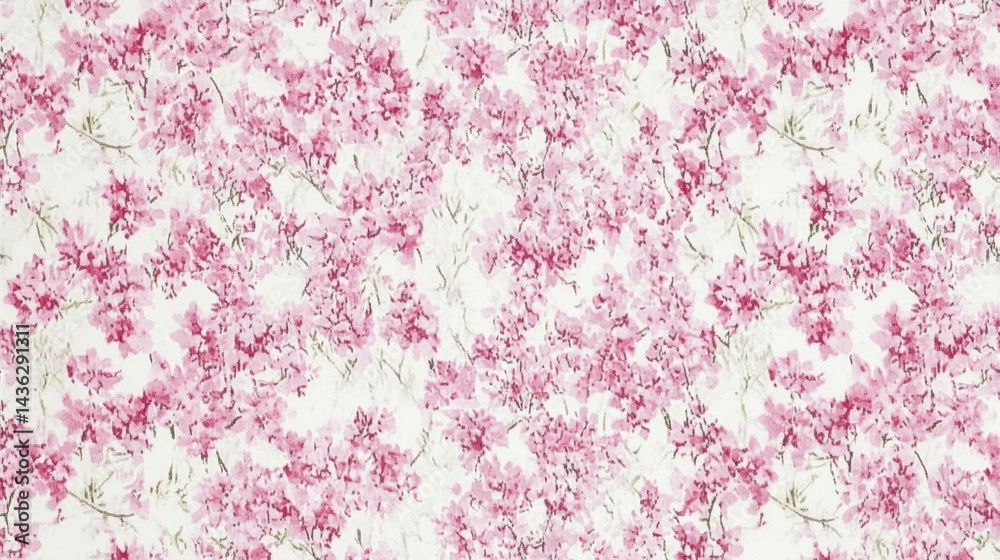 Fototapeta premium Delicate pink floral print on a light background.