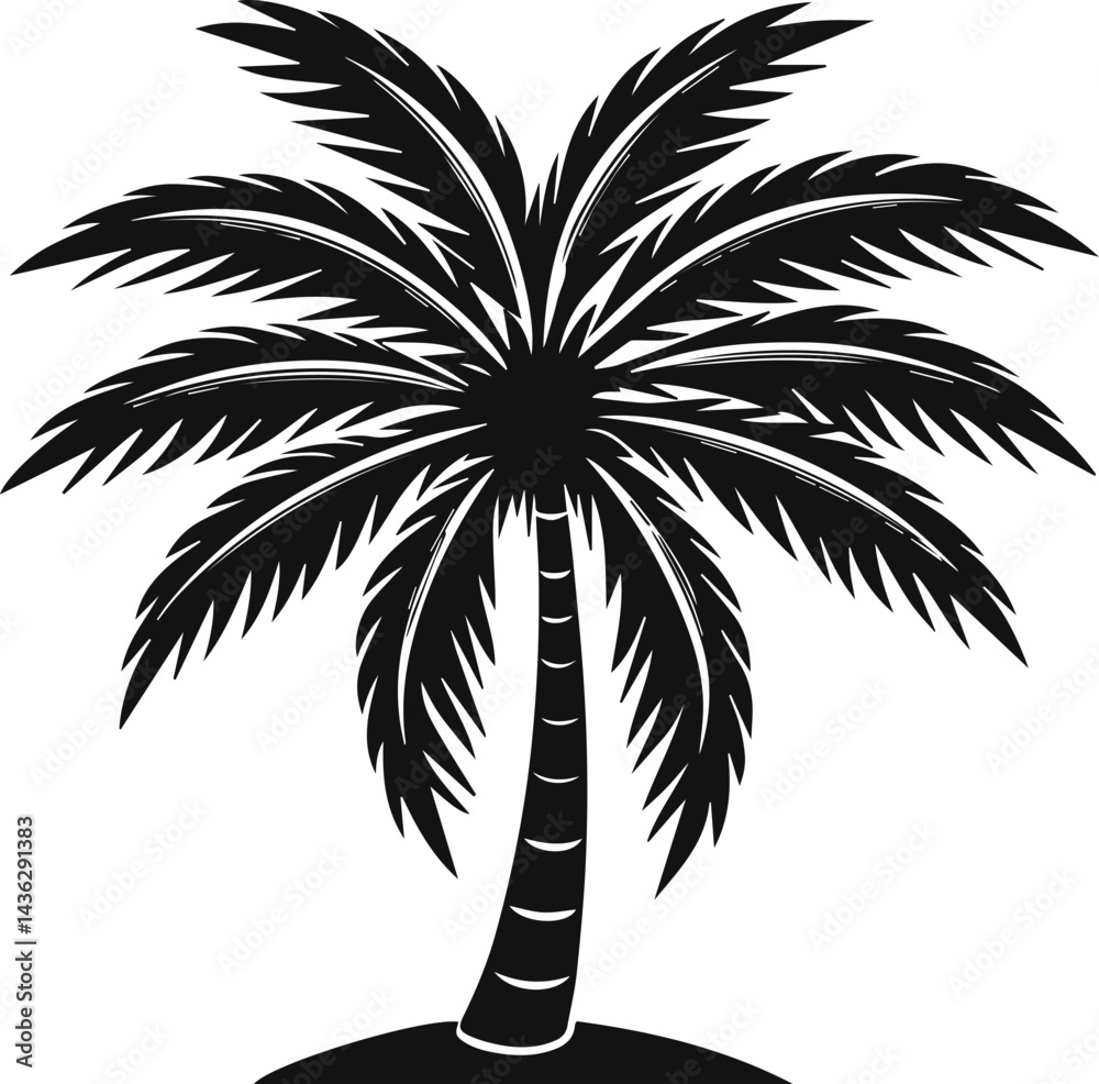 Obraz premium palm tree silhouette vector illustration