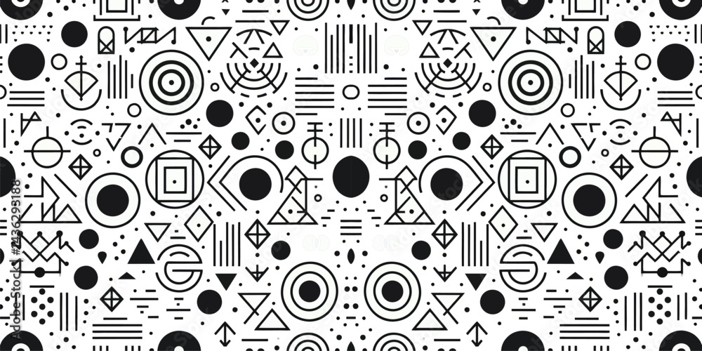 Fototapeta premium Seamless Geomatric Vector Pattern of interlocking , sharp edges, consistent lighting, 3D block illusion, repetitive and tileable, clean and modern