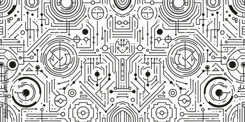 Seamless Geomatric Vector Pattern of interlocking , sharp edges, consistent lighting, 3D block illusion, repetitive and tileable, clean and modern
