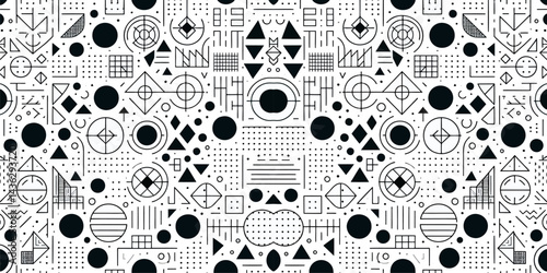 Seamless Geomatric Vector Pattern of interlocking , sharp edges, consistent lighting, 3D block illusion, repetitive and tileable, clean and modern