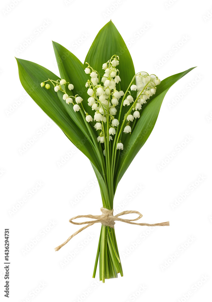 Obraz premium Lily of the valley isolated on transparent background