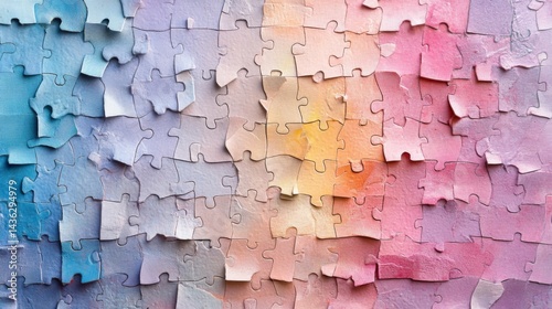 Pastel Jigsaw Puzzle Pieces Background Texture