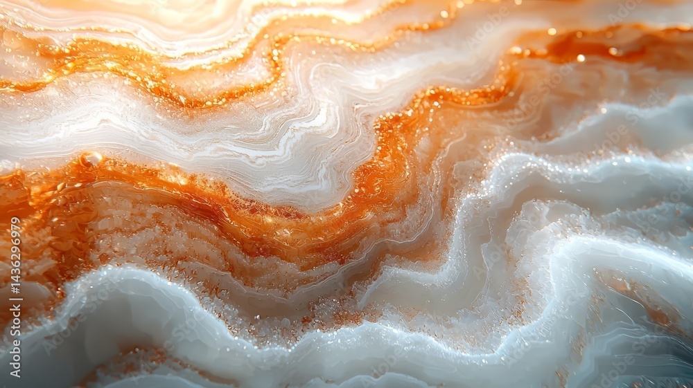 Elegant orange and white agate stone texture, showcasing natural wave patterns and shimmering details, perfect for home decor and design projects. Elegant orange and white agate stone texture, showcasing natural wave patterns and shimmering details, perfect for home decor and design projects.