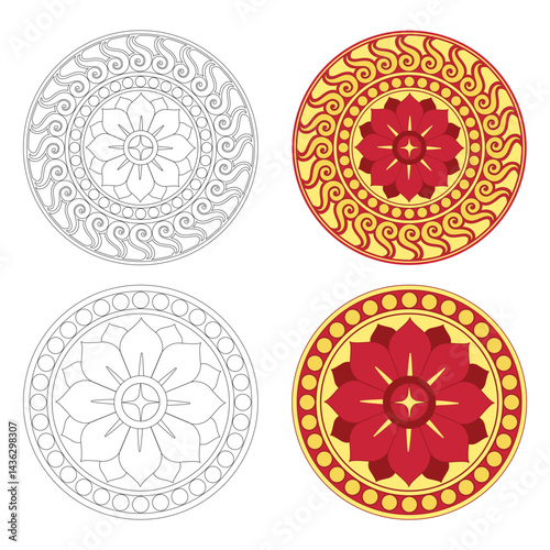 Sri Lankan Traditional Vector Patterns, illustration Art