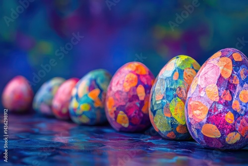 Easter eggs. Ãâ€¢aster eggs on ultramarine background 
