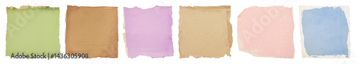 Obraz na płótnie PNG Colorful textured paper squares, element set on transparent background w salonie