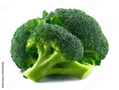 Fresh broccoli florets  isolated on white background