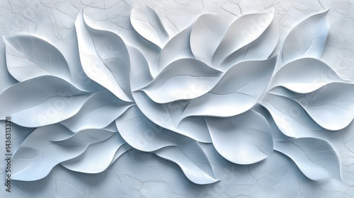Light blue leaf wall decor