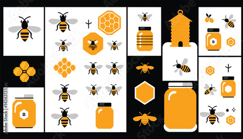 Bees_Honey_Honeycomb_Vector_Graphics_Collection_Detailed_Illustrations_of_Bees_Honey_Jars_and_Honeycomb_Designs_Perfect_for_Beekeeping_Projects_and_Sweet_Treats