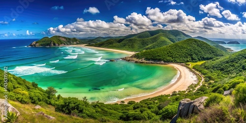 Lagoinha do Leste Florianópolis Panoramic View: Stunning Beachscape, Island Paradise, Brazil