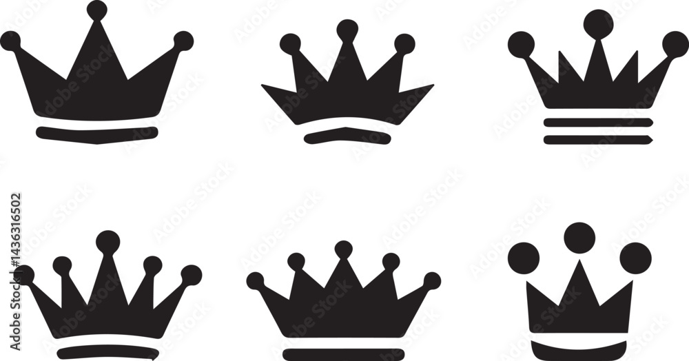 Royal Crown Set – Elegant Vector Crowns for Logos , Golden Crown Collection – Luxury Vector Icons for Branding and Design , King and Queen Crown Vector Set Royal Crown Set – Elegant Vector Crowns for Logos , Golden Crown Collection – Luxury Vector Icons for Branding and Design , King and Queen Crown Vector Set
