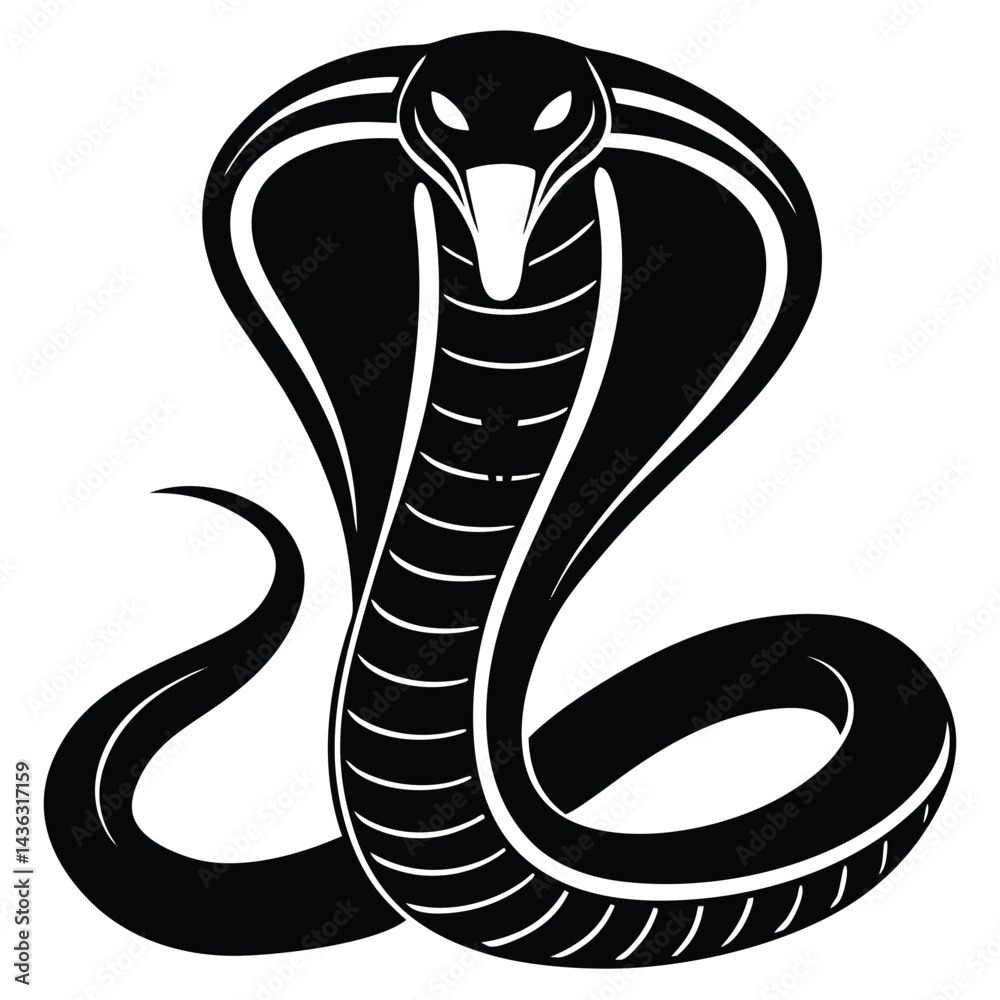Fototapeta premium Snake silhouette, Snake icon vector illustration