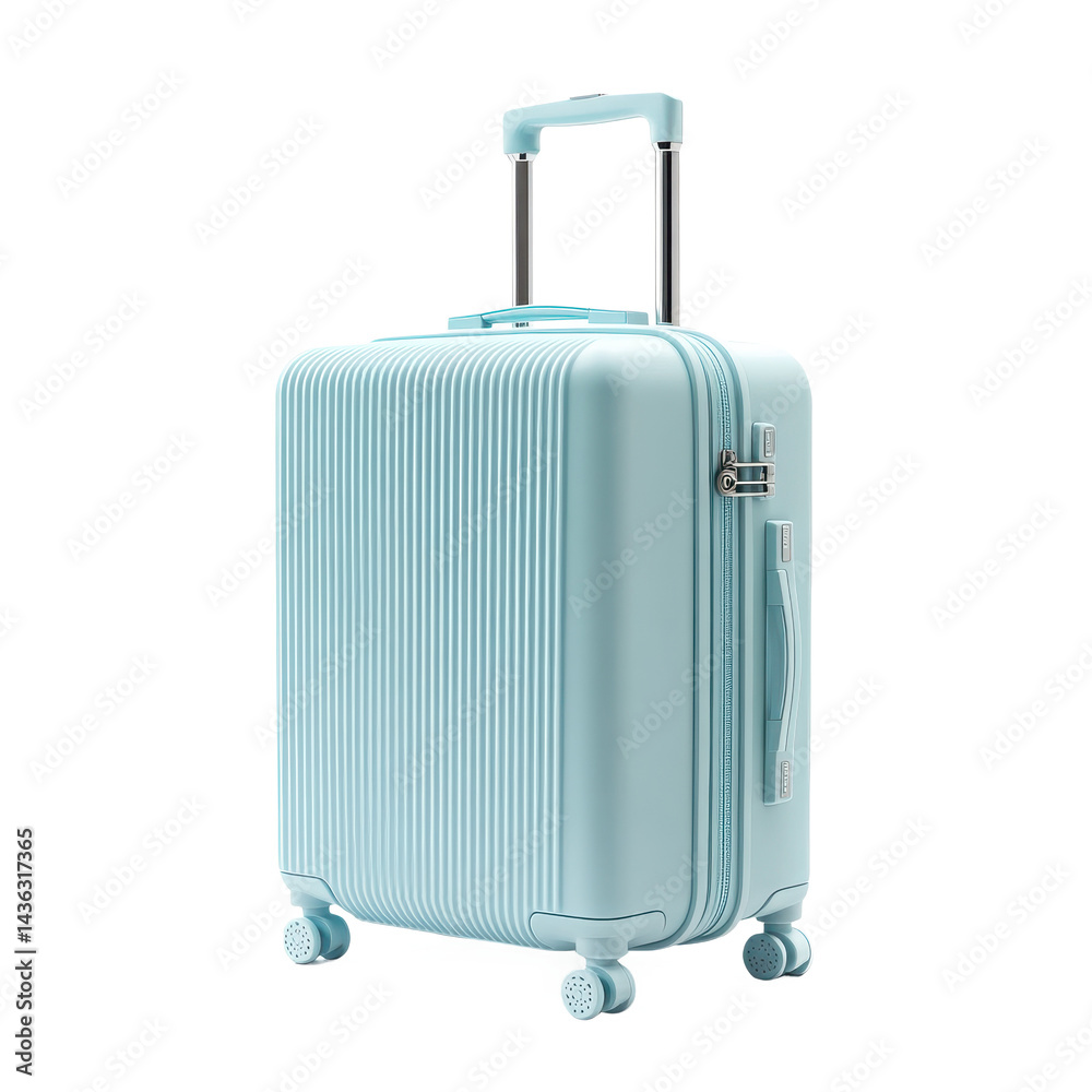Light blue suitcase isolated on transparent background Light blue suitcase isolated on transparent background
