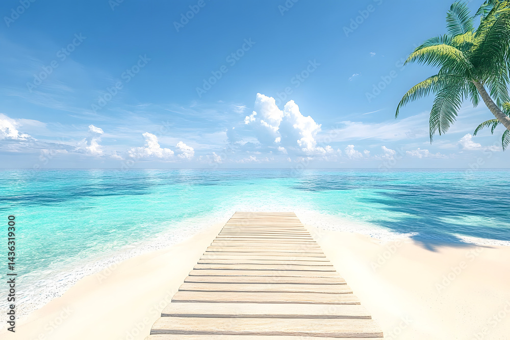 Naklejka premium Urlaub auf einer einsamen Insel in den Tropen