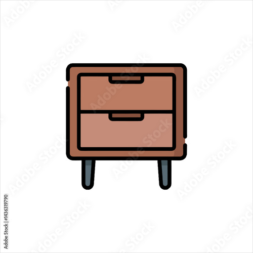 wooden cabinet isolated on white