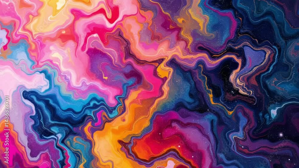 Vibrant shifting marble textures form hypnotic patterns High-Resolution animation Footage Vibrant shifting marble textures form hypnotic patterns High-Resolution animation Footage