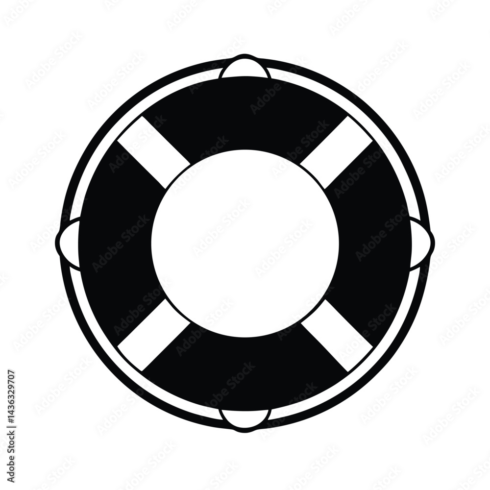 Red Life Buoy Vector Illustration Red Life Buoy Vector Illustration